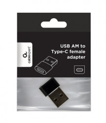 A-USB2-AMCF-02 Gembird USB AM to Type-C female adapter, black (ALT.CCP-USB3-AMCM-0M) FO - Img 2