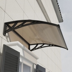 Alberg nadstrešnica 100x80 cm leksan 5 mm Braon sa crnim nosačem ( AGC-100080-BRBK )