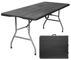 Alberg Sklopivi sto 180x74x74 cm sa metalnom konstrukcijom u crnoj boji ( AL-ST180-BK ) - Img 5