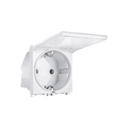 Aling-Conel Dvopolna utičnica bela sa poklopcem 2M ( ALC74153.0T )