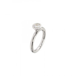 Amore baci srebrni prsten sa jednim okruglim belim swarovski kristalom 53 mm ( rg101.12 ) - Img 2