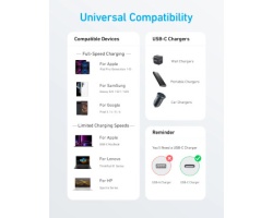 Anker 322 USB tip-C na USB tip-C kabl M/M 1.8m, 60W, pleteni, crni