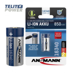 Ansmann punjiva Li-Ion 3.6V 850mAh 16340 sa mikro USB ulazom za punjenje RCR123A ( 4235 ) - Img 1