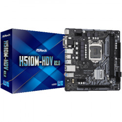 Asrock main board desktop H510M-HDV (H510, S1200, 2xDDR4, 1xPCIe 4.0x16, 1xPCIe 3.0x1, 4xSATA3, 4xUSB3.2 Gen1, VGA, DVI-D, HDMI, GLAN, mATX - Img 1