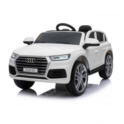 Audi Q5 2019 Licencirani auto na akumulator sa kožnim sedištem i mekim gumama - Beli - Img 1