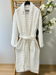 Bade Mantil Frotir - XXL veličina Model G Bela boja rebrasti ( VLK000312- Model Gbelabojaxxlrebr )