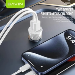 Bavin Auto punjač 2xUSB + kabl Micro crna ( 90043 )-3