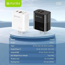 Bavin pc963y-pd 20w pd usb a/type c + kabl c-ios crna punjač ( 90058 )