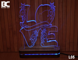 Black Cut 3D Lampa sa 9 različitih boja i daljinskim upravljačem - Big Love ( L05 ) - Img 4