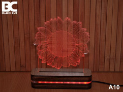 Black Cut 3D Lampa sa 9 različitih boja i daljinskim upravljačem - Cvet ( A10 ) - Img 4