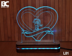 Black Cut 3D Lampa sa 9 različitih boja i daljinskim upravljačem - Forever in Love ( L01 ) - Img 5