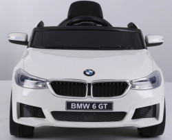 BMW 6 GT Licencirani Auto za decu na akumulator sa kožnim sedištem i mekim gumama - Beli ( BJ 2164 )