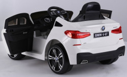 BMW GT 6 Licencirani Dečiji auto na akumulator sa kožnim sedištima i mekim gumama - Beli - Img 11