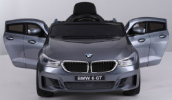 BMW GT 6 Licencirani Dečiji auto na akumulator sa kožnim sedištima i mekim gumama - Sivi - Img 6