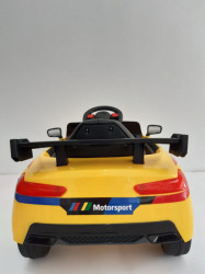 BMW MOTO SPORT - Žuti Auto na akumulator sa kožnim sedištem + funkcija ljuljanja - Img 8