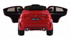 BMW X6 Licencirani model 229-1 Auto za decu sa kožnim sedištem i mekim gumama - Metalik crveni - Img 3