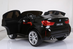BMW X6 M Licencirani dvosed na akumulator sa kožnim sedištima i mekim gumama - Crni - Img 5