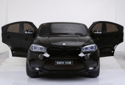 BMW X6 M Licencirani dvosed na akumulator sa kožnim sedištima i mekim gumama - Crni - Img 15