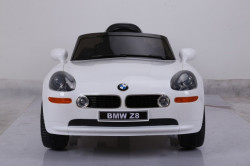 BMW Z8 2018 Licencirani auto za decu na akumulator sa kožnim sedištima i mekim gumama Beli - Img 2