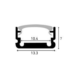 Bokun Aluminijumski profil za LED trake   ( LPR-1307/2-BK )-2