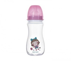 Canpol baby flašica 300ml široki vrat antikolik - easy start- toys doll - pink ( 35/222_pin )-1