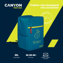 Canyon CSZ-03, cabin size backpack for 15.6 laptop, dark green ( CNS-CSZ03DGN01 ) - Img 5