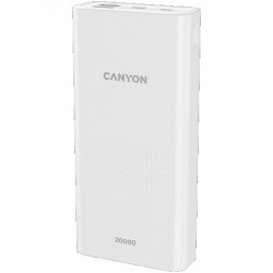 Canyon PB-2001 power bank 20000mAh Li-poly battery, Input 5V2A , Output 5V2.1A(Max) , 144*69*28.5mm, 0.440Kg, white ( CNE-CPB2001W ) - Img 3