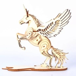 Čarolijashop 3d drvena slagalica - jednorog ( 727)-2