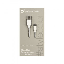 Cellular line style color, kabl, mikro usb, 100cm, bela ( 496126 ) - Img 2