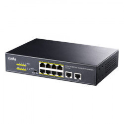 Cudy FS1010P 8-Port 10/100M PoE+ Switch, 2 Uplink 10/100M, 120W, 250m, 4KV protection, steel case - Img 2