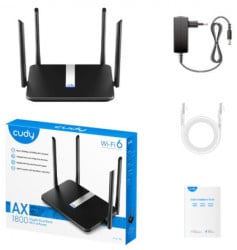 Cudy X6 AX1800 dual band 2.4+5Ghz MESH Wi-Fi ruter 1W/4LAN Gbit, 4x5dBi Wisp/AP/REP/VPN/TR069 - Img 1