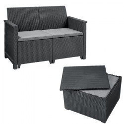 Curver baštenski set elodie 2 seater sa box stolom, grafit ( CU 253948 ) - Img 2