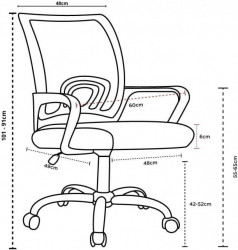 Daktilo stolica C-804D Crna ledja/crno sedište ( 755-966 ) - Img 3