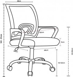 Daktilo stolica GC-019 Crna leđa/crno sedište - Img 3