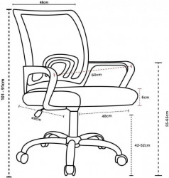 Daktilo stolica GC-019 Crna ledja/crno sedište - Img 3