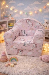 Dečija foteljica na razvlačenje Baby Unicorn Roze