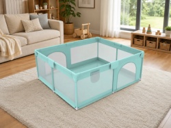 Dečija ogradica za igru sa dodatnom zaštitom 130x130x65cm ( KLK2611-Light-Green )