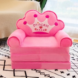 Dečija rasklopiva plišana foteljica 2u1 Little Princess roze - 3 sloja ( KLK2693-LPR )