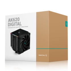 DeepCool AK620 Digital 6xHeat Pipe, Real-Time CPU Screen, 260W 2x120mm 1850rpm 69CFM Black Intel/AMD-6