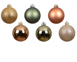 Dekordom dekoracija - hanging bauble set mix 30pcs 6cm 023972 - assorted pastel - kmg ( 045619 )