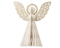 Dekordom novogodišnja dekoracija - hanging paper angel 15cm 709224 - white - kmg ( 043381 )