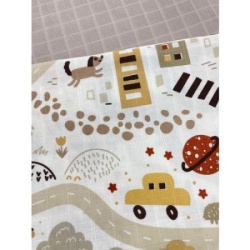 Deksi Muslin tetra pelene Saobraćaj bež  80x80cm ( 3886 )-3