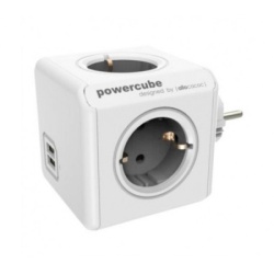 Designnest PowerCube produžni kabl sa 4 utičnice + 2 usb , sivi ( 1202gy/deoupc )