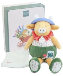 Doudou Plišana krava sa mazilicom 28cm ( DC4323 )