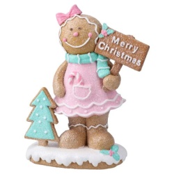 Festa snowelle novogodišnja dekoracija đumbirko pastel 17cm ( 710468 )