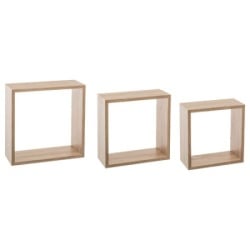 Five zidna polica kocka 3 kom 24x12x24, 27x12x27, 30x12x30cm mdf natural ( 138957c )-1