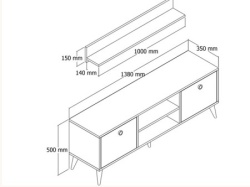 Futrix Tv komoda hrast kanelure na frontovima ( 35025 ) -4