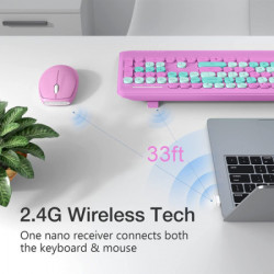Geezer WL retro set tastatura i miš u pink boji ( SMK-679395AGPK ) - Img 4