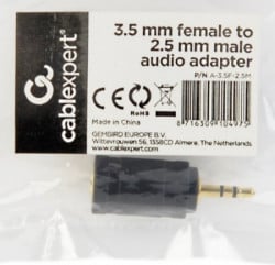 Gembird 3.5 mm zenski na 2.5 mm muski audio adapter A-3.5F-2.5M - Img 2