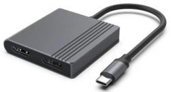 Gembird A-CM-HDMIFDPF-01, USB C-type muski na HDMI + DisplayPort zenski adapter